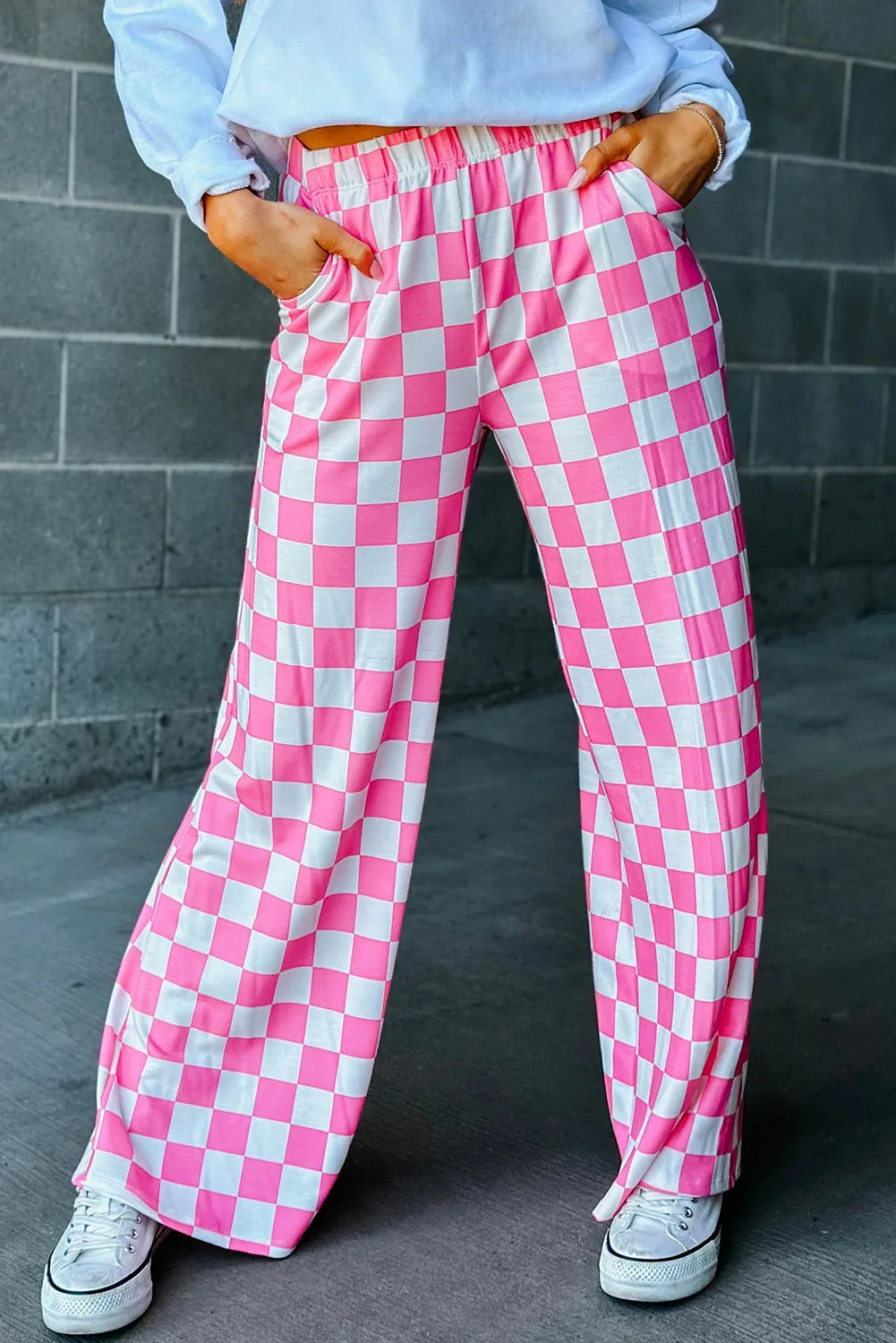 Checkered Wide Leg Pants (s-xl, multiple colors)