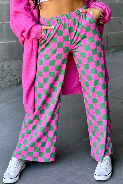 Checkered Wide Leg Pants (s-xl, multiple colors)