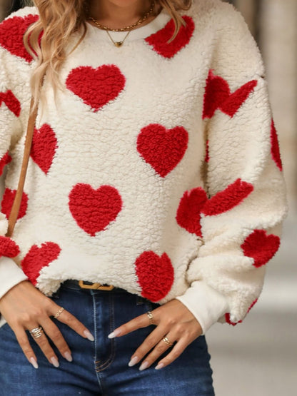 Fuzzy Heart Sweatshirt (s-2xl, multiple colors)