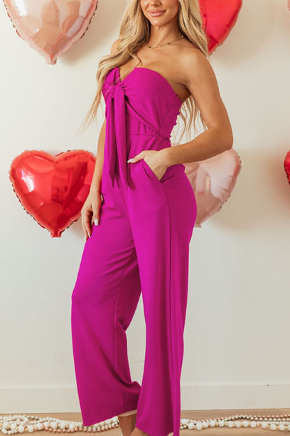 Tied Bow Wide Leg Jumpsuit (s-xl)