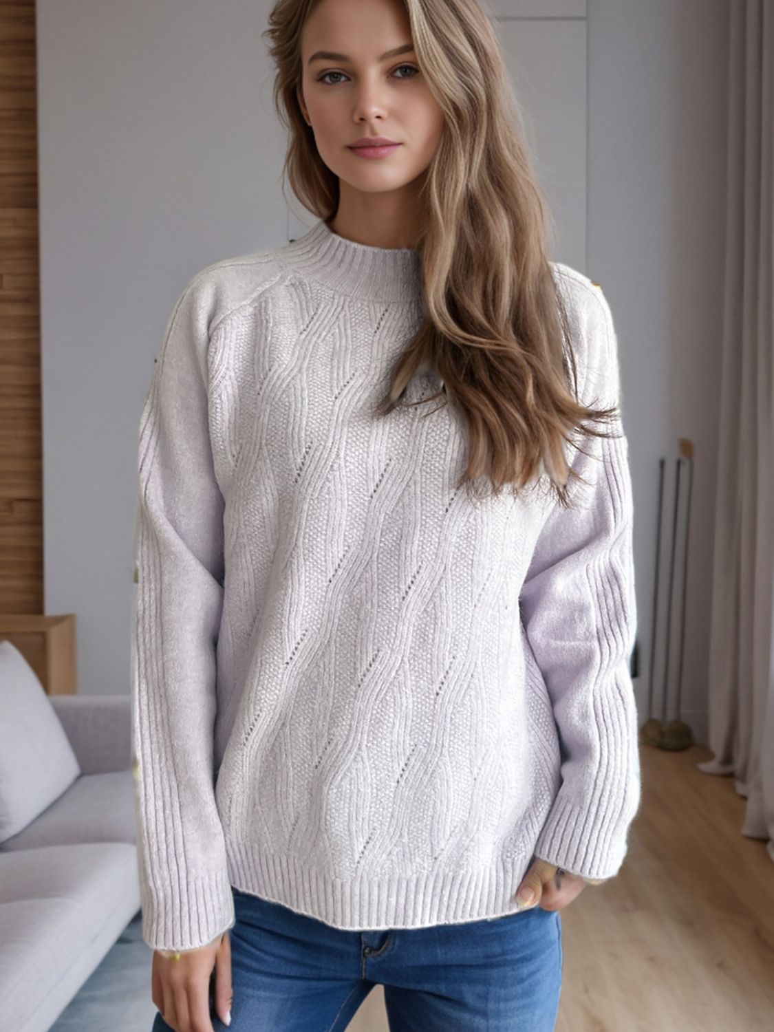 Mel Mock Neck Sweater (OS, multiple colors)