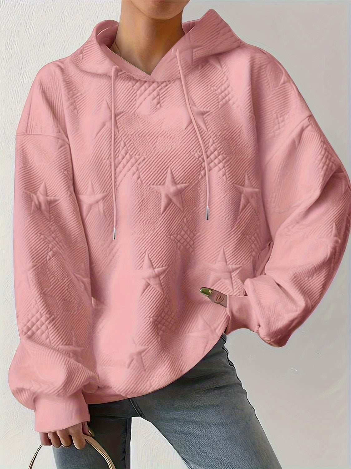 Star Texture Hoodie (plus, 14-28, multiple colors)