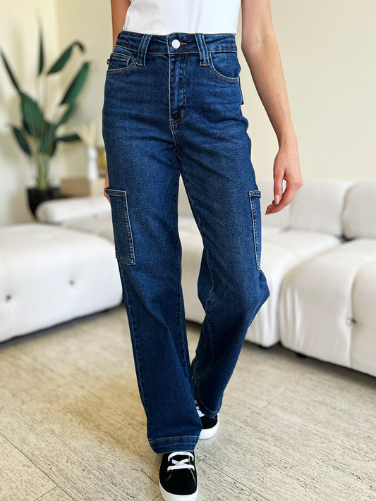 Judy Blue High Waist Straight Cargo Jeans (0-24w)