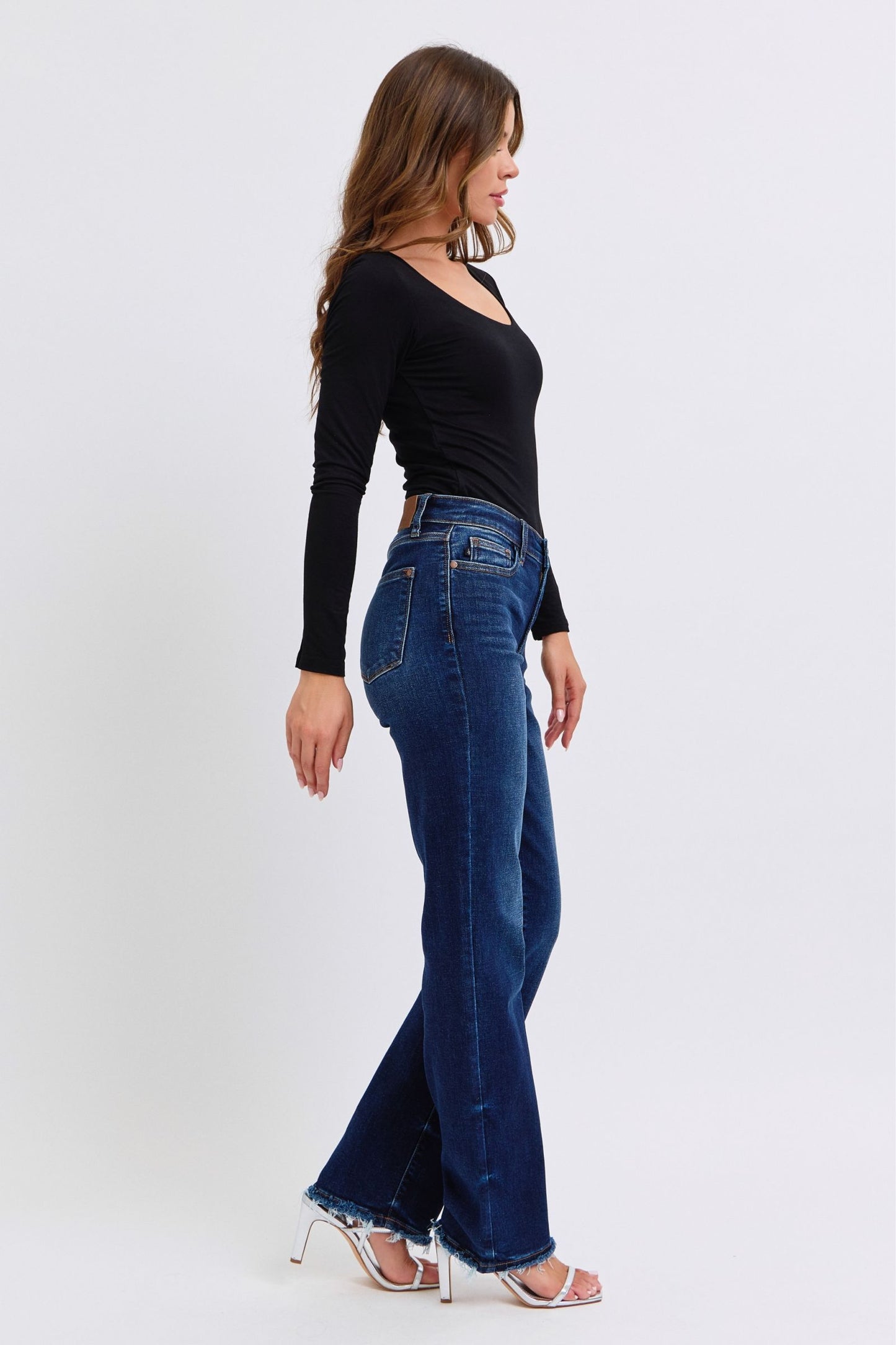 Judy Blue Raw Hem Straight Leg Jeans (0-24w)