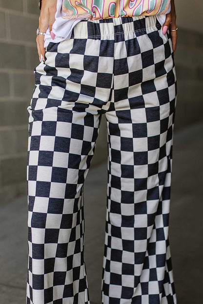 Checkered Wide Leg Pants (s-xl, multiple colors)