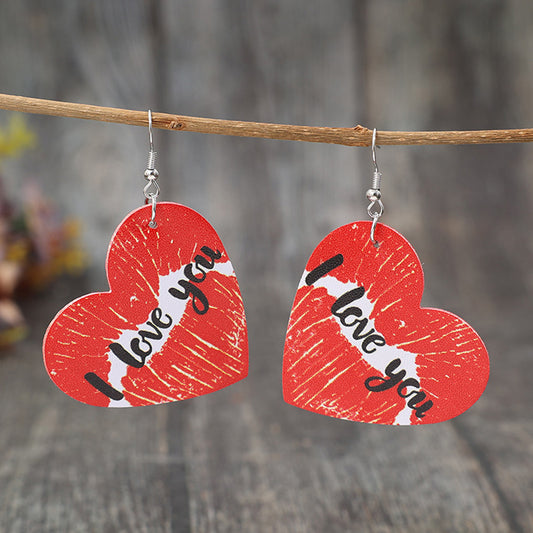 “I Love You” Heart Earrings