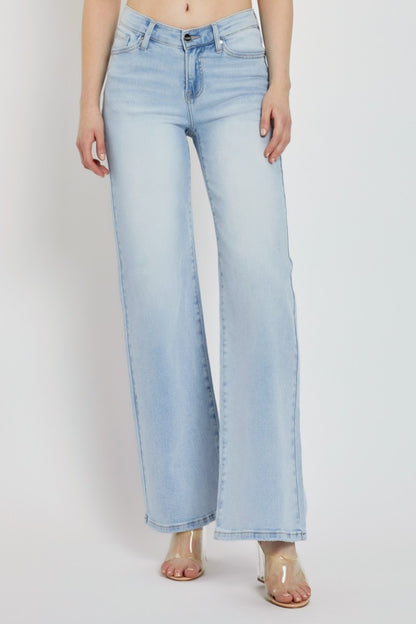 RISEN Wide Leg V Dipped Front Waist Jeans (0 to plus)