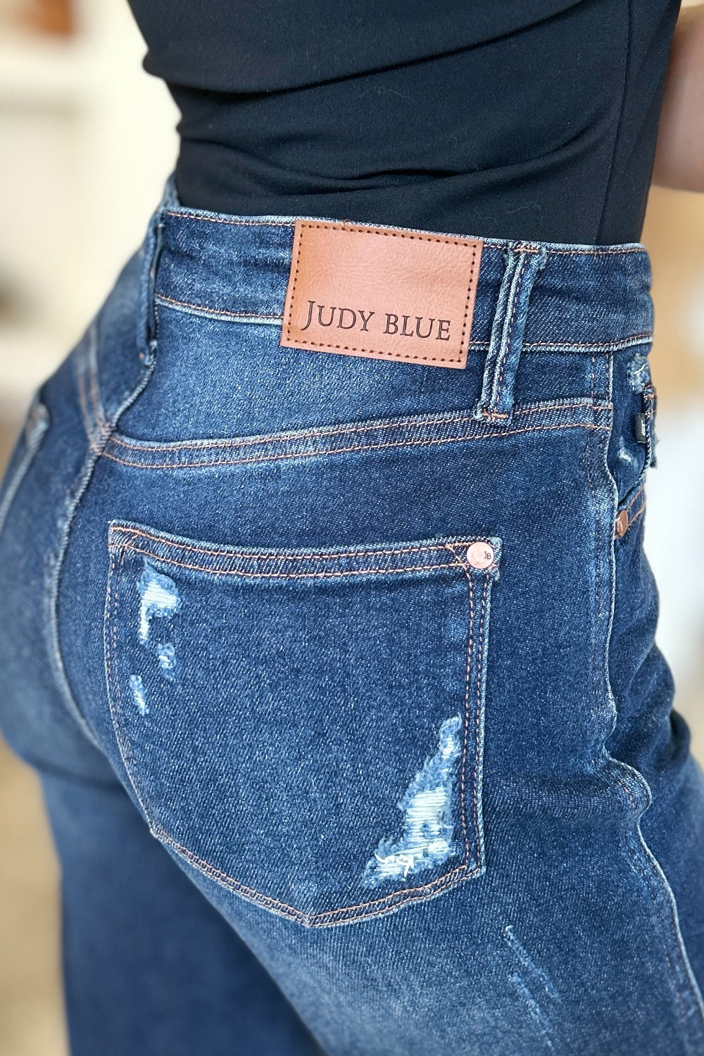 Judy Blue High Waist Rigid Magic Heavy Destroy Straight Jeans (0-24w)