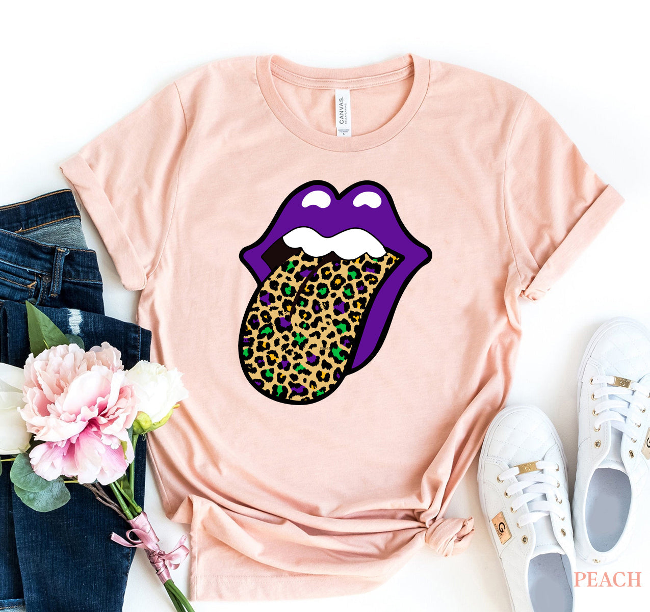 Mardi Gras Mouth Tee (xs-3xl, multiple colors)