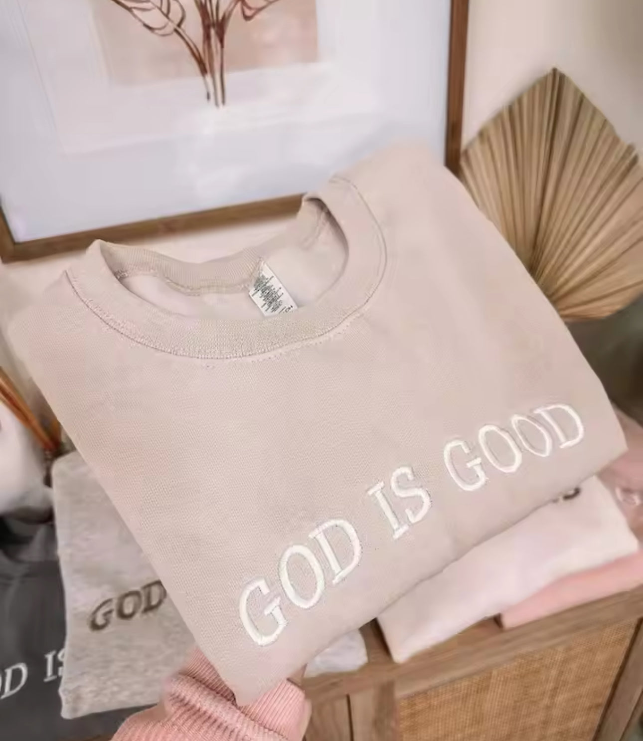 God is Good Embroidered Sweatshirt (s-3xl, multiple colors)