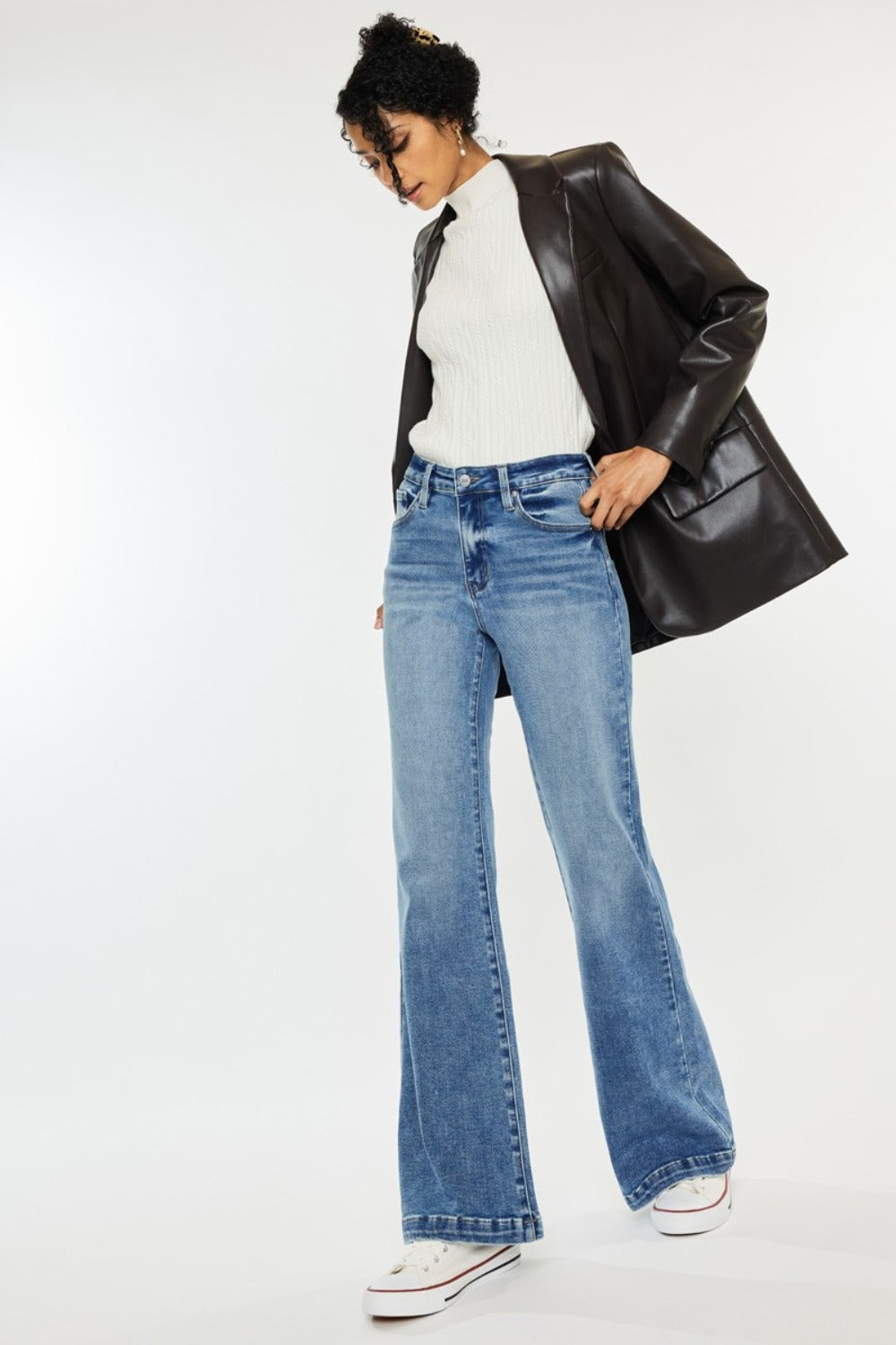 Kancan High Rise Wide Leg Jeans (1-15)