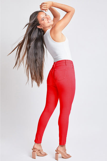 YMI Jeanswear Hyperstretch Mid-Rise Skinny Jeans (Red)