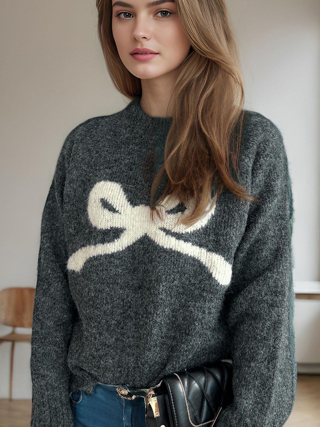 Ivy League Bow Sweater (OS, multiple colors)