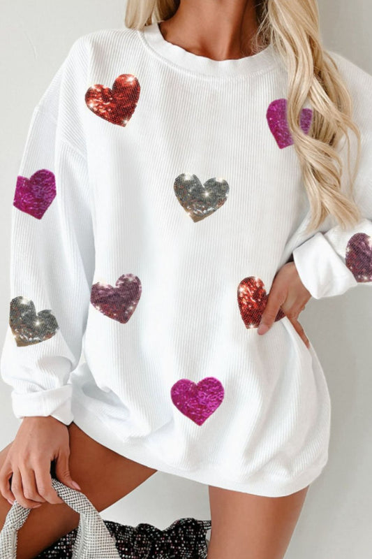 Sequin Heart Sweatshirt (s-xl)