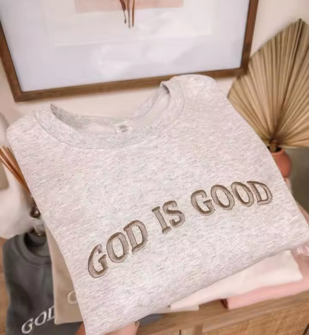 God is Good Embroidered Sweatshirt (s-3xl, multiple colors)