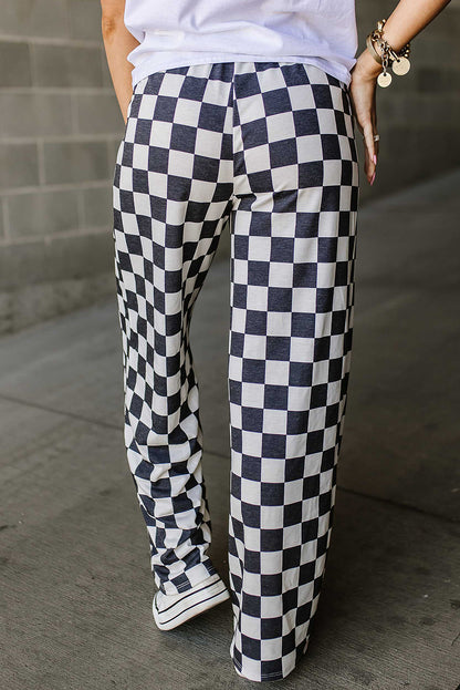 Checkered Wide Leg Pants (s-xl, multiple colors)