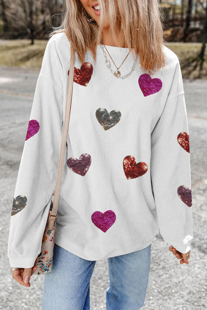 Sequin Heart Sweatshirt (s-xl)