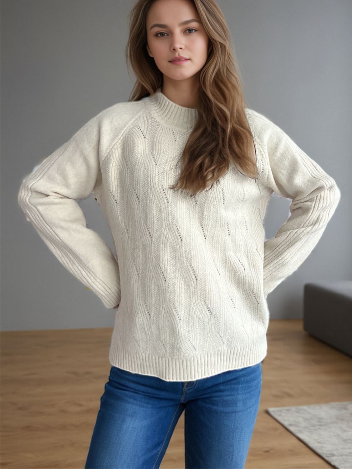 Mel Mock Neck Sweater (OS, multiple colors)