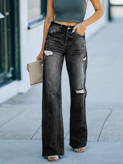 Distressed Straight Leg Jeans (s-2xl, multiple colors)