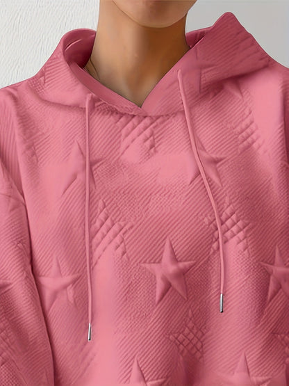 Star Texture Hoodie (plus, 14-28, multiple colors)