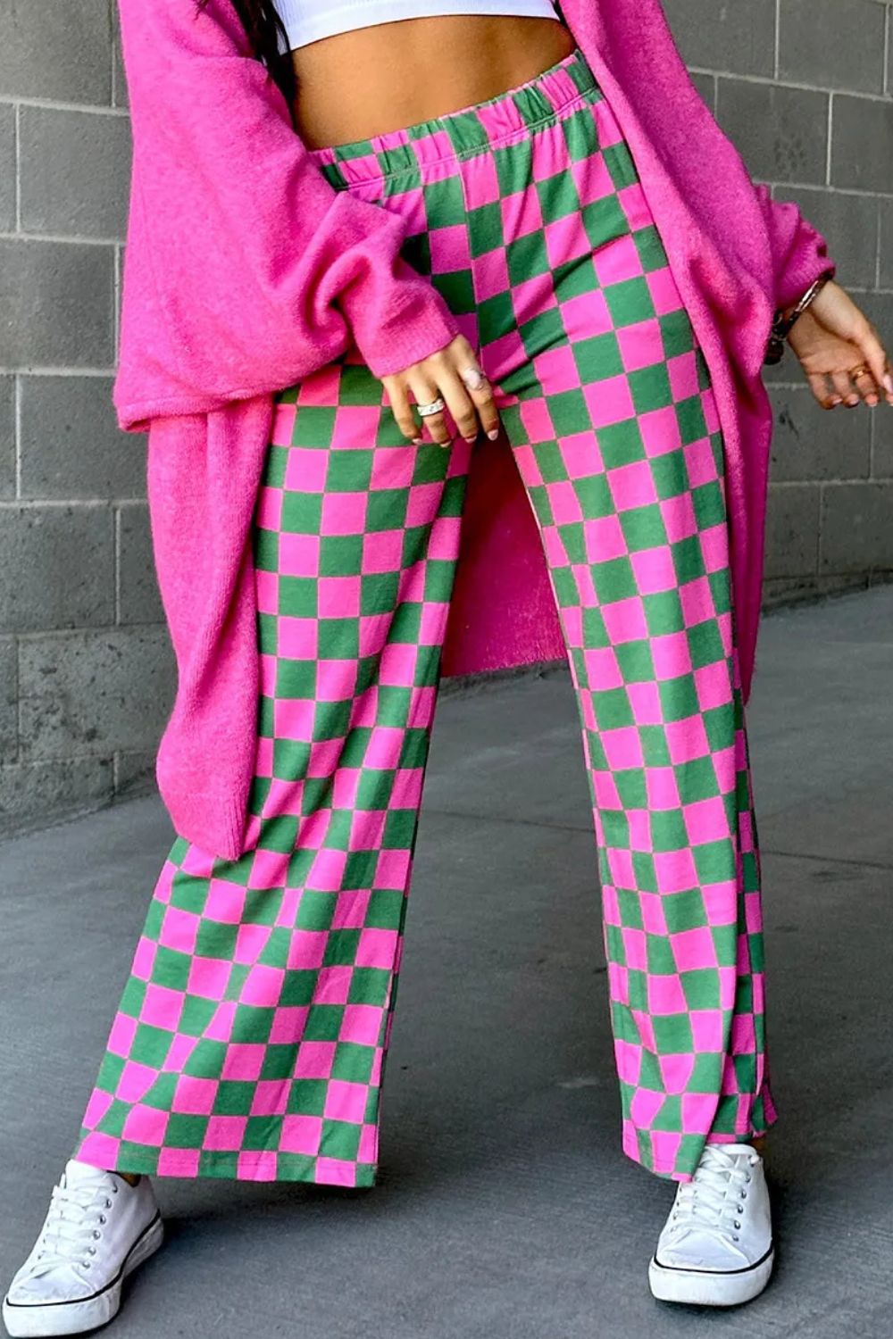 Checkered Wide Leg Pants (s-xl, multiple colors)