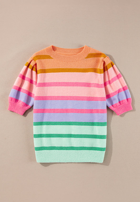 Striped Half Sleeve Sweater (s-xl)