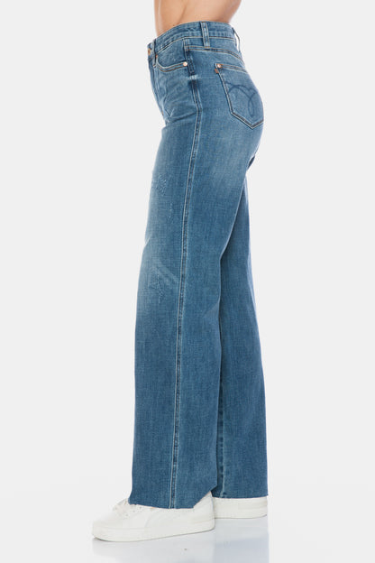 Judy Blue Tummy Control Cut Raw Hem Straight Jeans (0-24w)