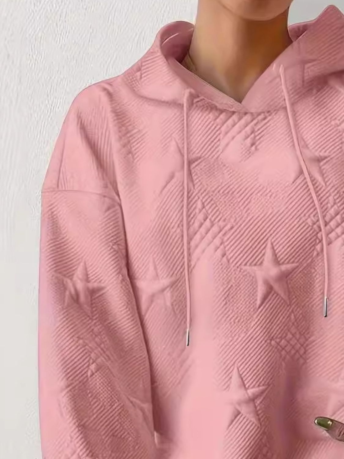 Star Texture Hoodie (plus, 14-28, multiple colors)