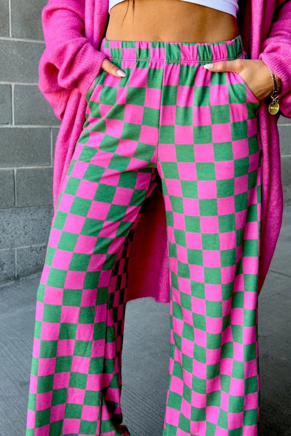 Checkered Wide Leg Pants (s-xl, multiple colors)