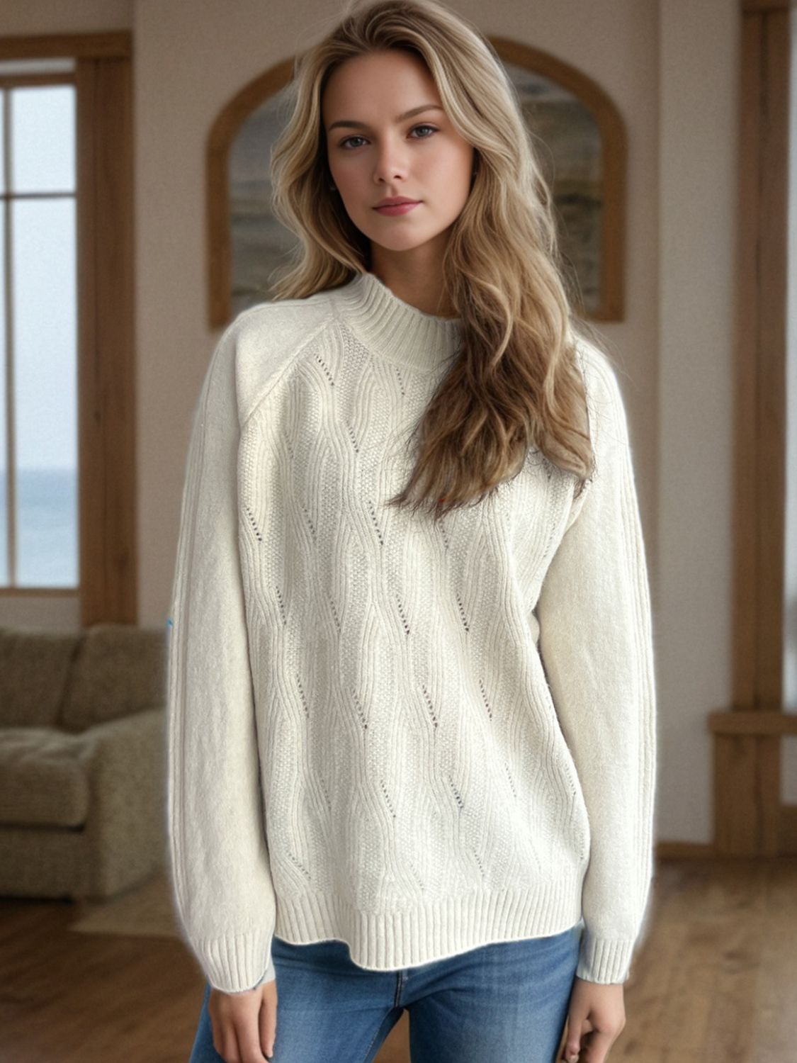 Mel Mock Neck Sweater (OS, multiple colors)