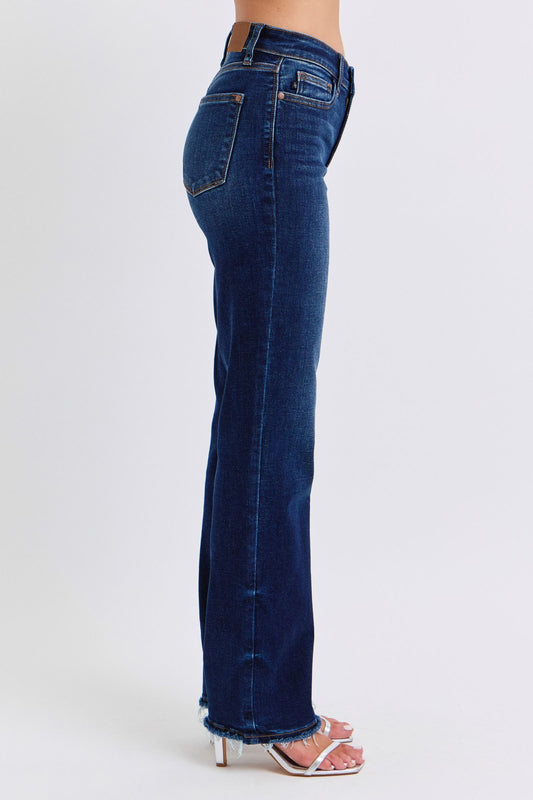 Judy Blue Raw Hem Straight Leg Jeans (0-24w)