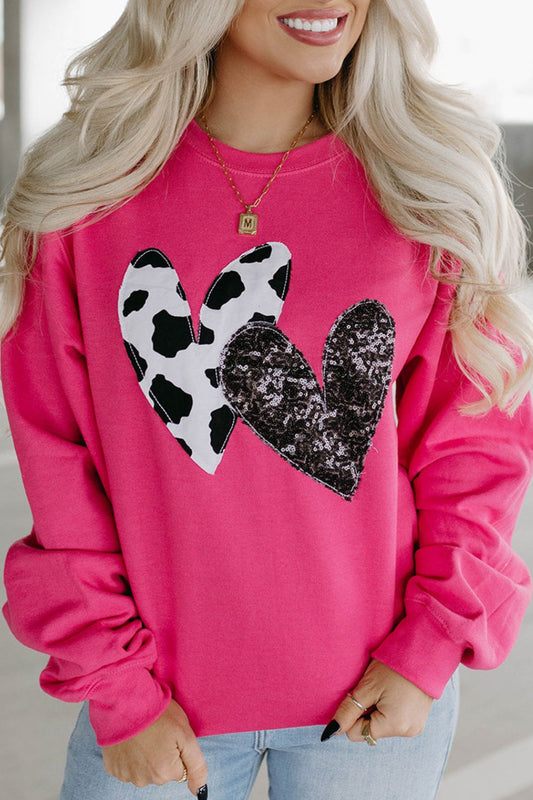 Heart Patch Long Sleeve Sweatshirt (s-xl)