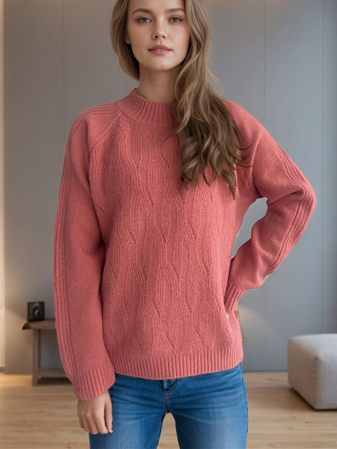 Mel Mock Neck Sweater (OS, multiple colors)