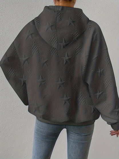 Star Texture Hoodie (plus, 14-28, multiple colors)