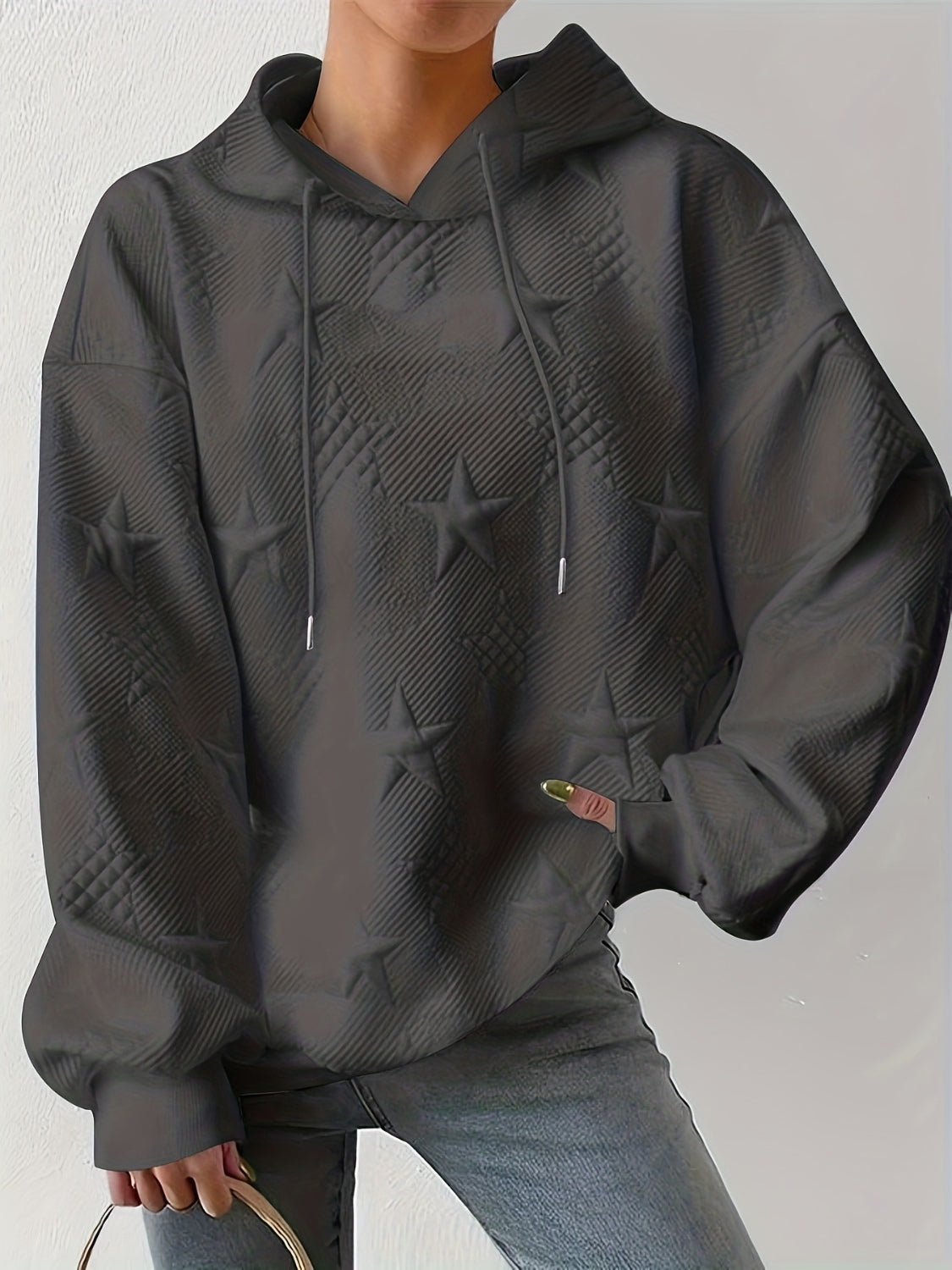 Star Texture Hoodie (plus, 14-28, multiple colors)