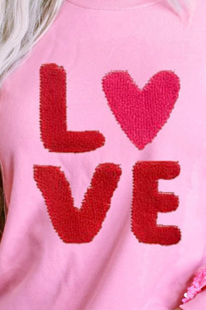 Red Love Sequin Sweatshirt (s-xl)