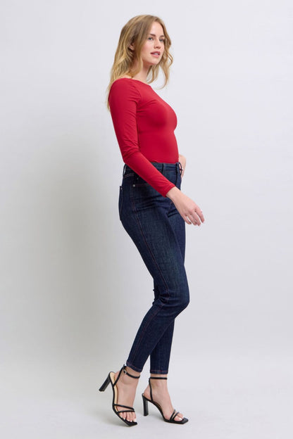 Judy Blue Heart Shaped Back Pockets Skinny Jeans (0-24w)