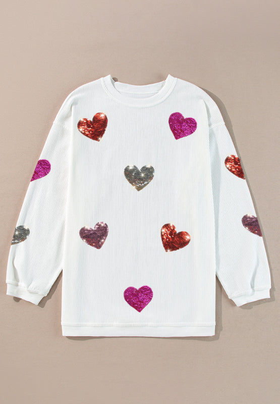 Sequin Heart Sweatshirt (s-xl)