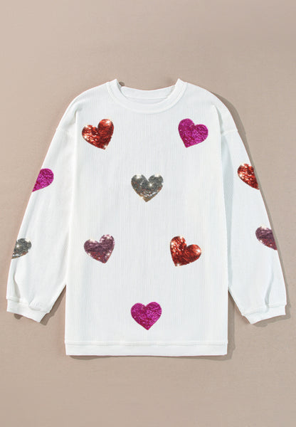 Sequin Heart Sweatshirt (s-xl)