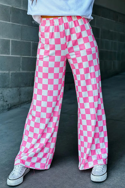 Checkered Wide Leg Pants (s-xl, multiple colors)