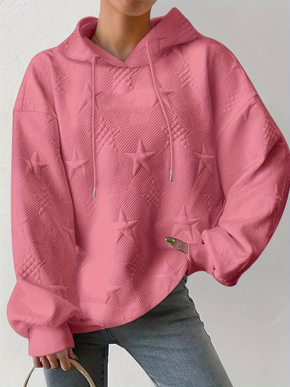 Star Texture Hoodie (plus, 14-28, multiple colors)