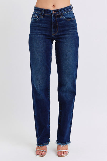 Judy Blue Raw Hem Straight Leg Jeans (0-24w)