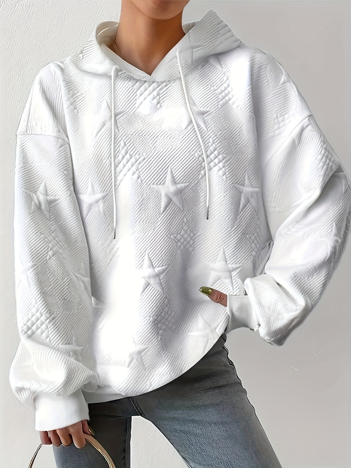 Star Texture Hoodie (plus, 14-28, multiple colors)