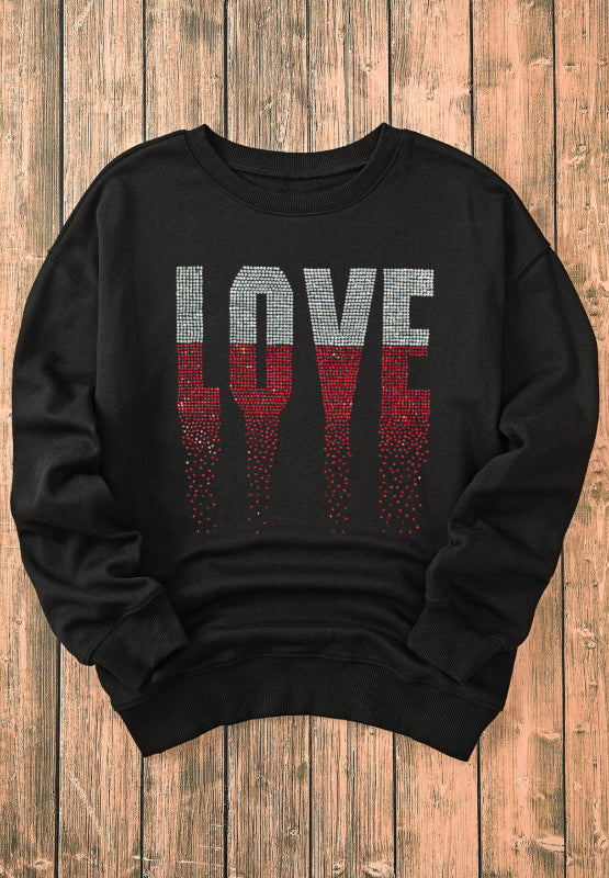 Rhinestone Love Sweatshirt (s-2xl)