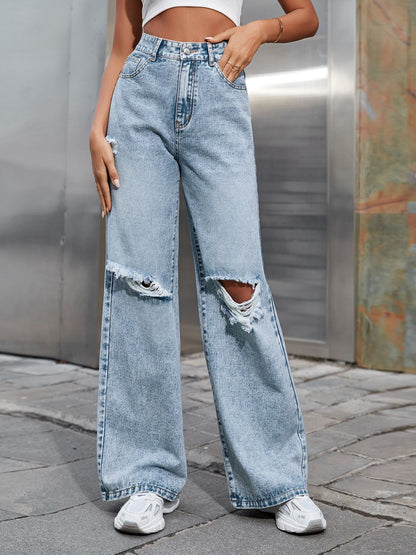 90’s Distressed Wide Leg Jeans (xs-l, multiple colors)