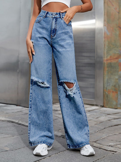 90’s Distressed Wide Leg Jeans (xs-l, multiple colors)