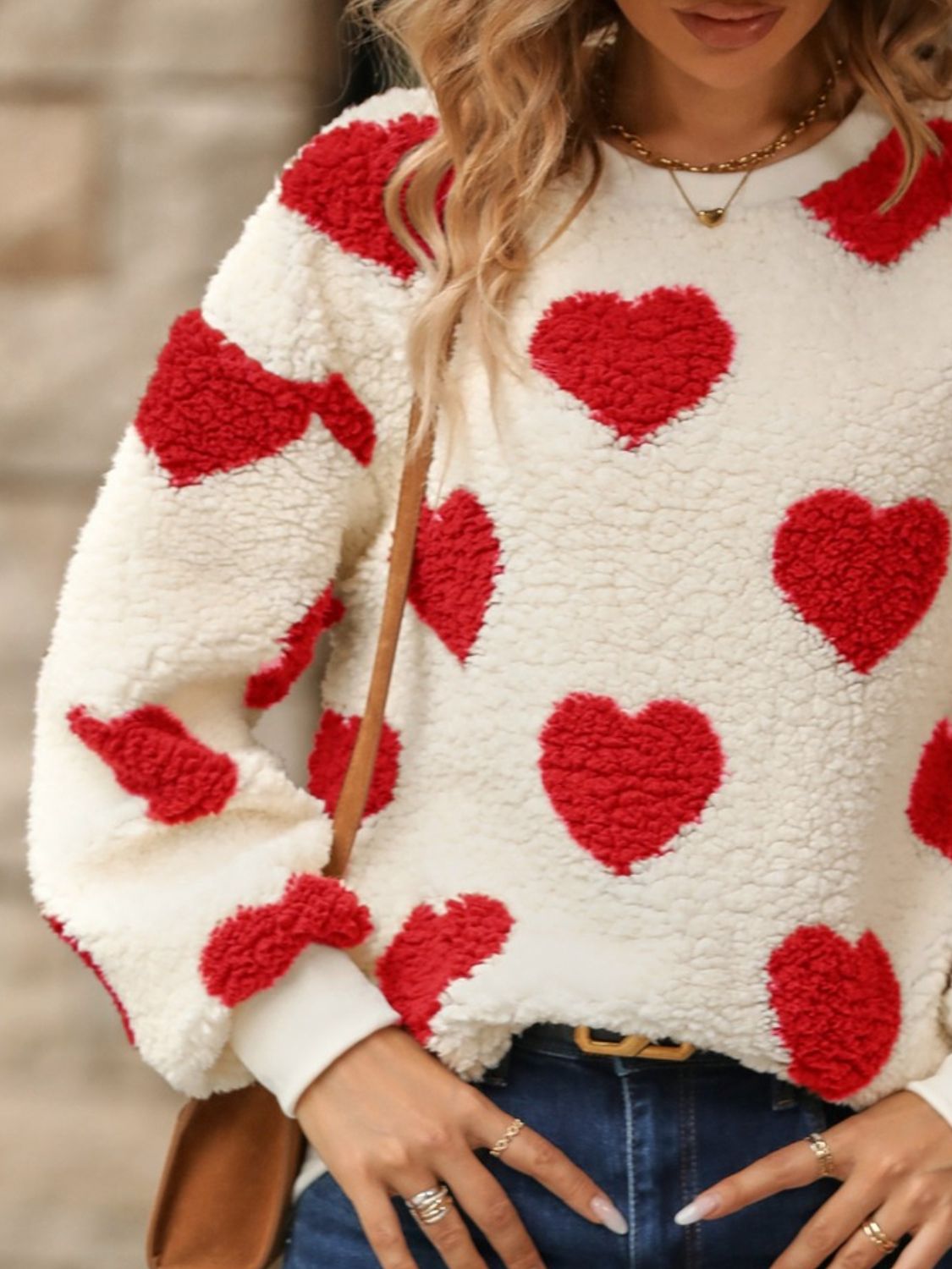 Fuzzy Heart Sweatshirt (s-2xl, multiple colors)