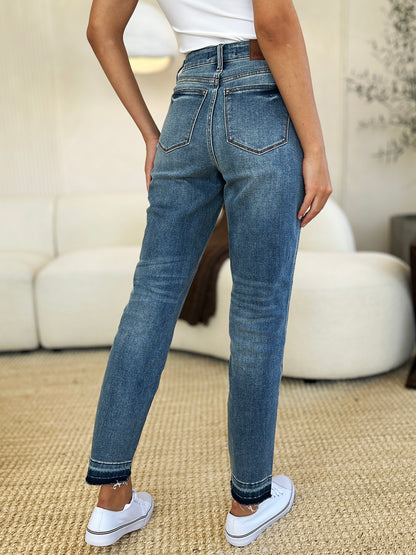 Judy Blue Mid Rise Rigid Magic Release Hem Jeans (0-24w)