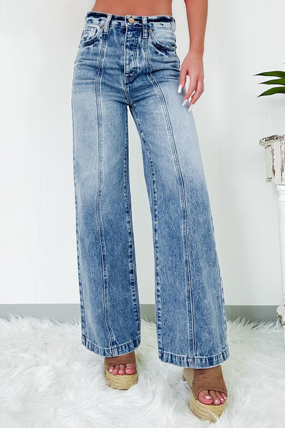 High Waist Wide Leg Jeans (6-16)