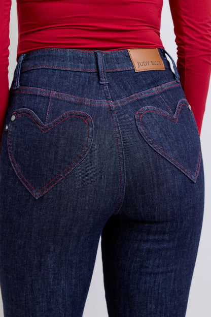 Judy Blue Heart Shaped Back Pockets Skinny Jeans (0-24w)